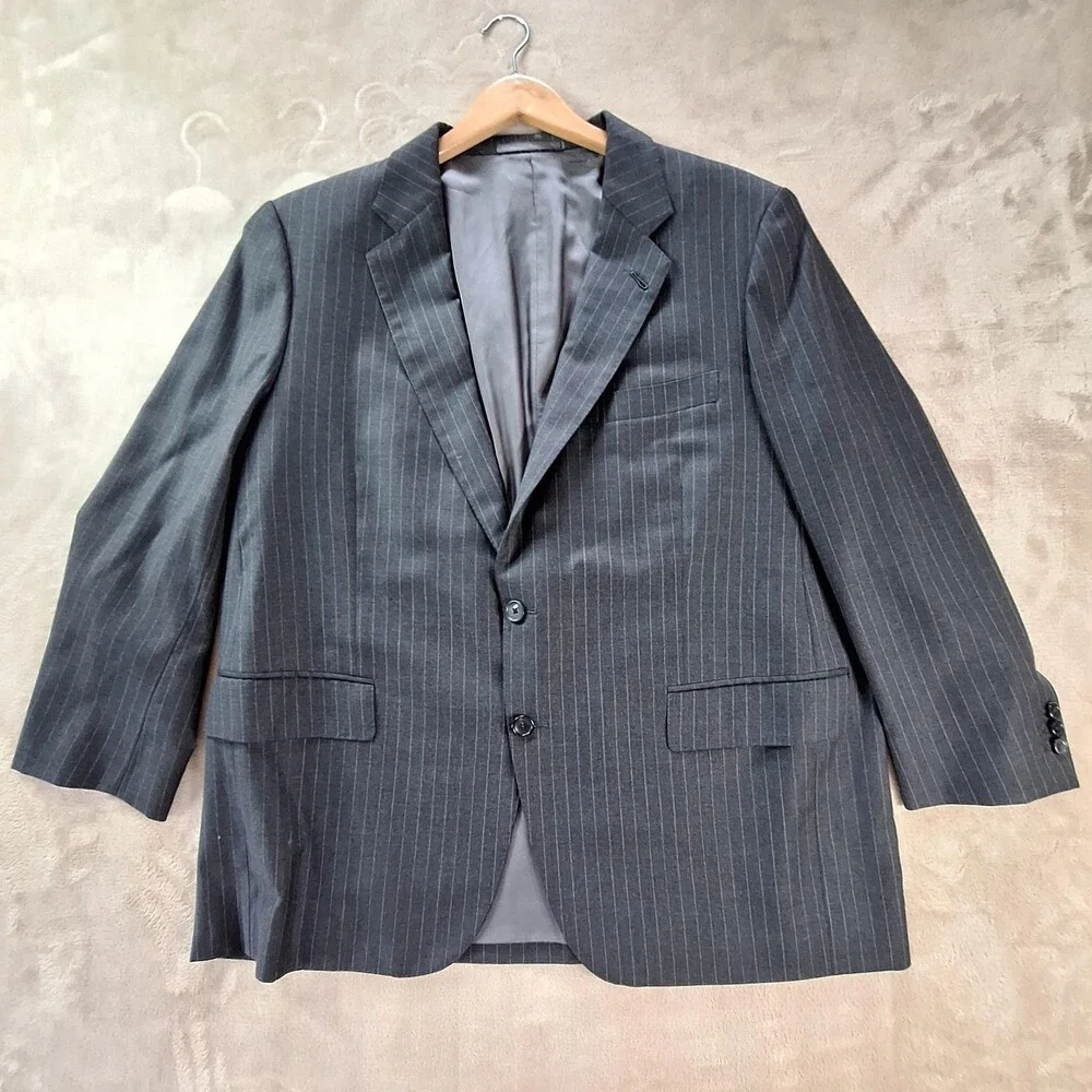 Hemrajani Brothers Blazer Mens 46 Wool Loro Piana Four Seasons Pinstripe Jacket